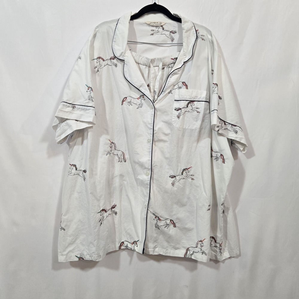 Printfresh Unicorn's Garden Pajama Set 6X Cotton Short Sleeve Shorts Plus Size